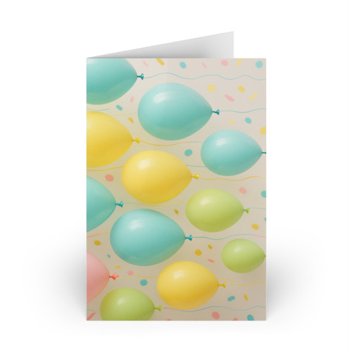 Whimsical Balloon Bash -  Greeting Cards (1 or 10-pcs)