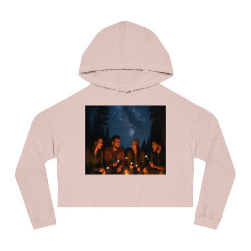 Whimsical Campfire Nights - Women’s Cropped Hooded Sweatshirt Whimsical Campfire Nights - Women’s Cropped Hooded Sweatshirt