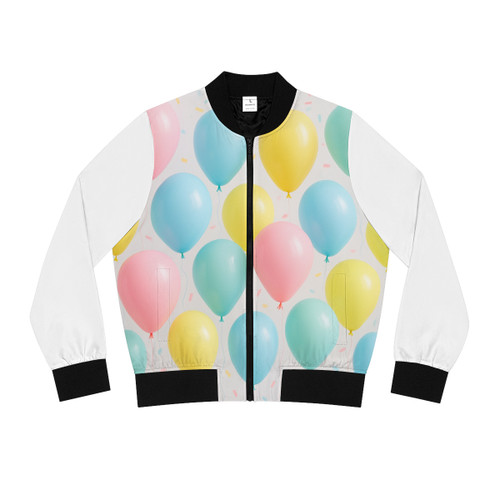 Whimsical Balloon Bash - Women's Bomber Jacket (AOP) Whimsical Balloon Bash - Women's Bomber Jacket (AOP)