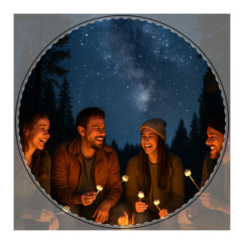 Whimsical Campfire Nights - PU Leather Mouse Mat Whimsical Campfire Nights - PU Leather Mouse Mat
