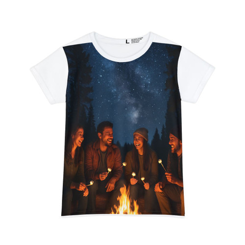 Whimsical Campfire Nights - Women's Short Sleeve Shirt (AOP) Whimsical Campfire Nights - Women's Short Sleeve Shirt (AOP)