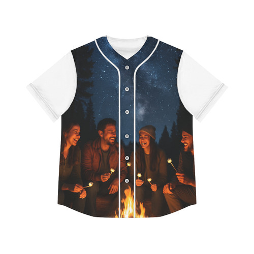 Whimsical Campfire Nights - Women's Baseball Jersey (AOP) Whimsical Campfire Nights - Women's Baseball Jersey (AOP)