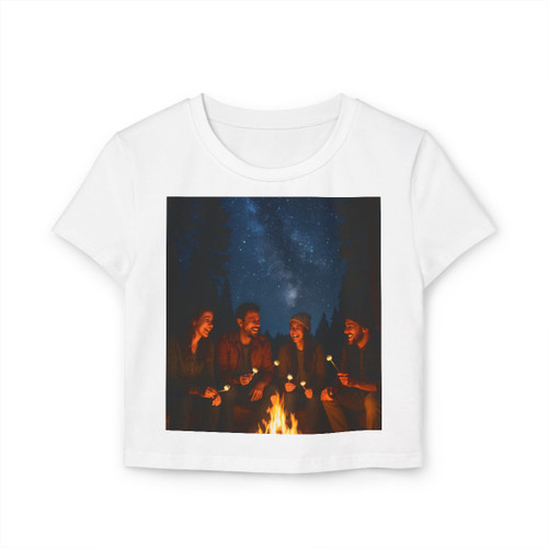 Whimsical Campfire Nights - Women's Baby Tee Whimsical Campfire Nights - Women's Baby Tee