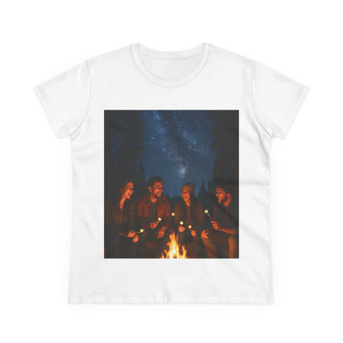 Whimsical Campfire Nights - Women's Midweight Cotton Tee Whimsical Campfire Nights - Women's Midweight Cotton Tee