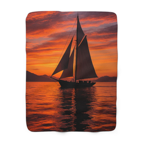 Sailing into Sunset - Sherpa Fleece Blanket