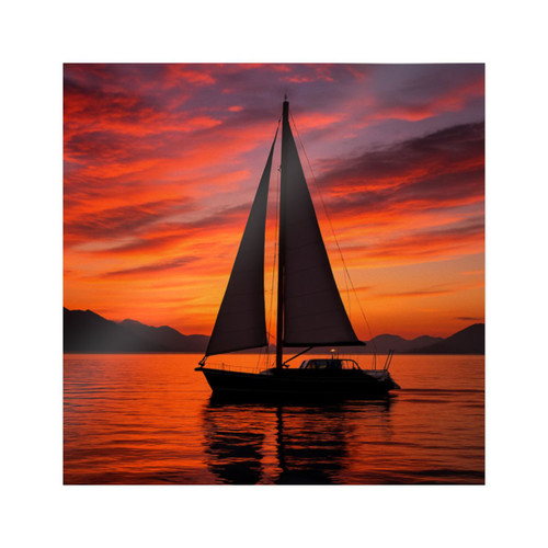 Sailing into Sunset - Die-Cut Stickers, (DTF)