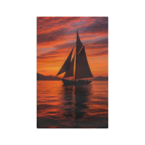 Sailing into Sunset - Microfiber Tea Towel