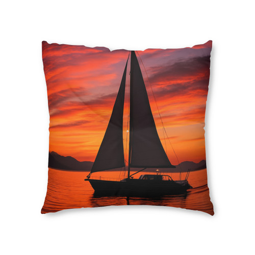 Sailing into Sunset - Tufted Floor Pillow, Square