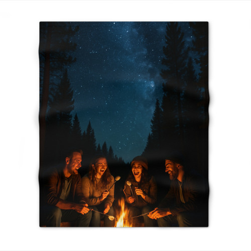 Whimsical Campfire Nights - Throw Blanket Whimsical Campfire Nights - Throw Blanket