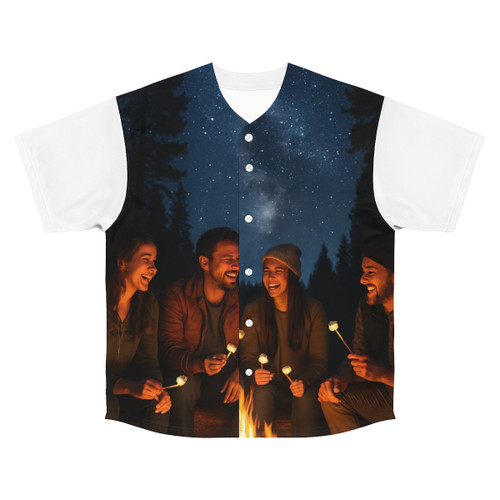 Whimsical Campfire Nights - Men's Baseball Jersey (AOP) Whimsical Campfire Nights - Men's Baseball Jersey (AOP)