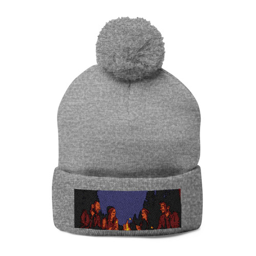 Whimsical Campfire Nights - Pom-Pom Knit Cap (Embroidery)