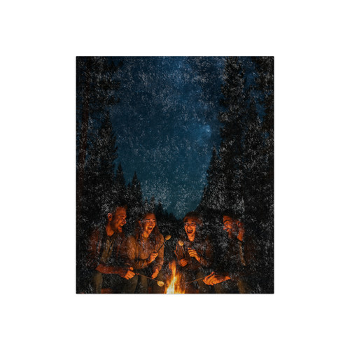 Whimsical Campfire Nights - Crushed Velvet Blanket