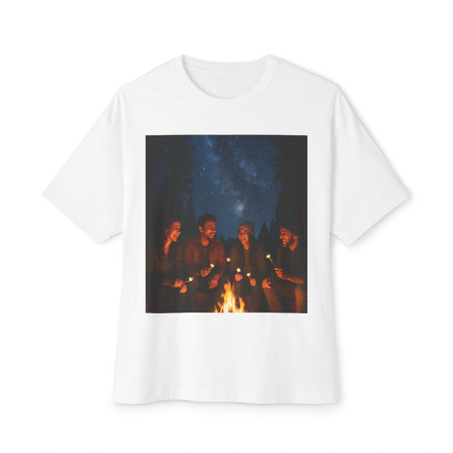Whimsical Campfire Nights - Unisex Oversized Boxy Tee Whimsical Campfire Nights - Unisex Oversized Boxy Tee