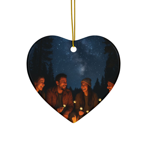 Whimsical Campfire Nights - Ceramic Ornaments, 2-Side Print, (1pc, 3pcs, 5pcs, 10pcs)