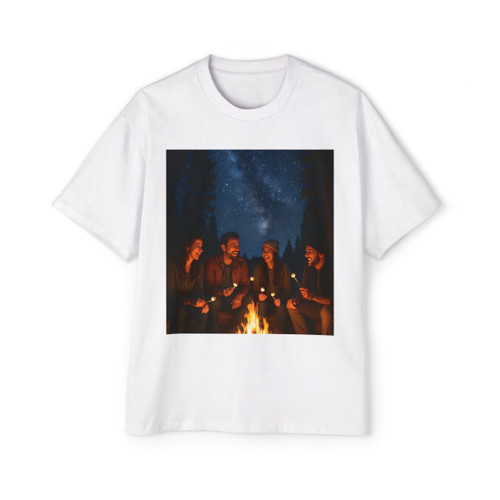 Whimsical Campfire Nights - Men's Heavy Oversized Tee Whimsical Campfire Nights - Men's Heavy Oversized Tee