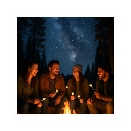 Whimsical Campfire Nights - Vinyl Kiss-Cut Stickers