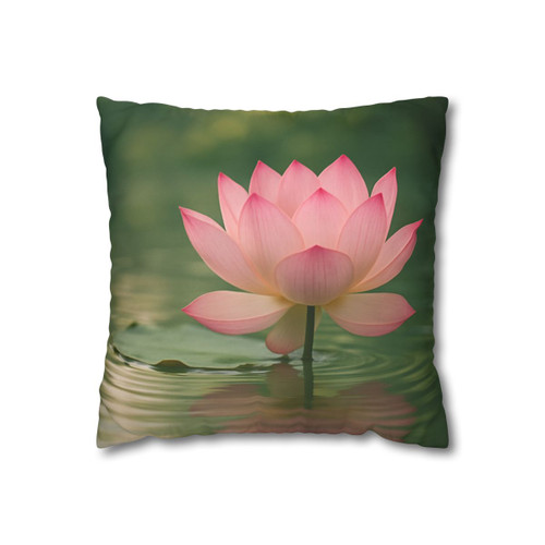 Tranquil Lotus - Square Poly Canvas Pillowcase