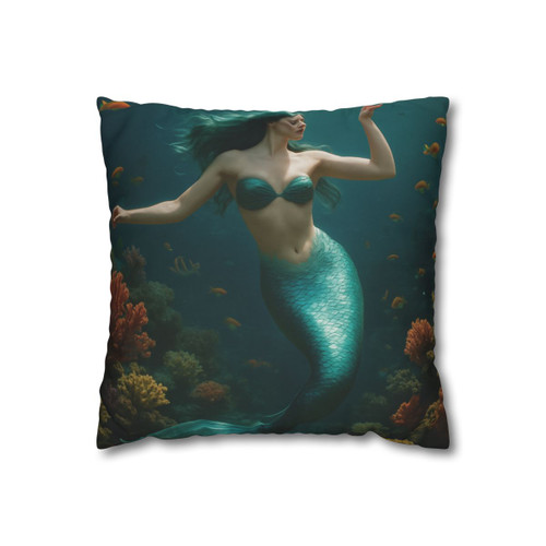 Mystical Ocean Dance - Square Poly Canvas Pillowcase