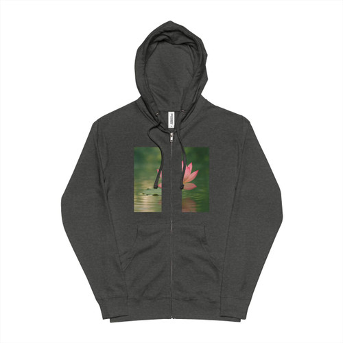 Tranquil Lotus - Unisex Fleece Zip Up Hoodie