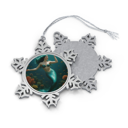 Mystical Ocean Dance - Pewter Snowflake Ornament