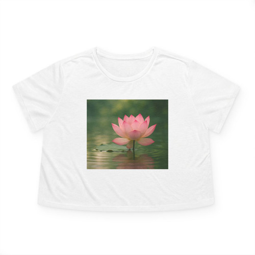 Tranquil Lotus - Women's Flowy Cropped Tee