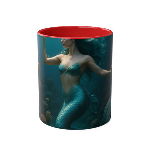Mystical Ocean Dance - Two-Tone Coffee Mugs, 11oz