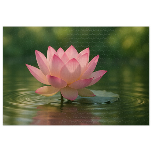 Tranquil Lotus - Jigsaw Puzzle with Tin