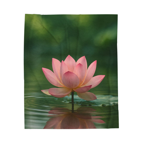 Tranquil Lotus - Velveteen Plush Blanket