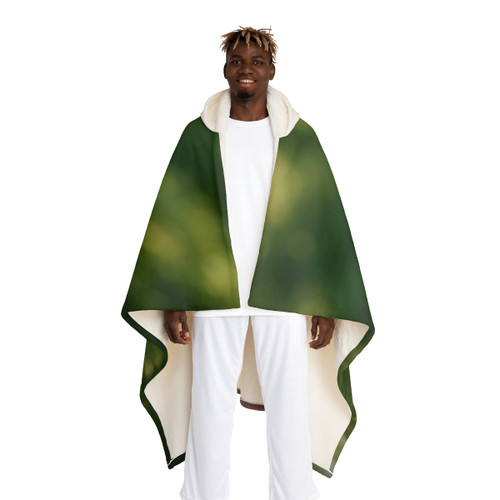 Tranquil Lotus - Hooded Sherpa Fleece Blanket