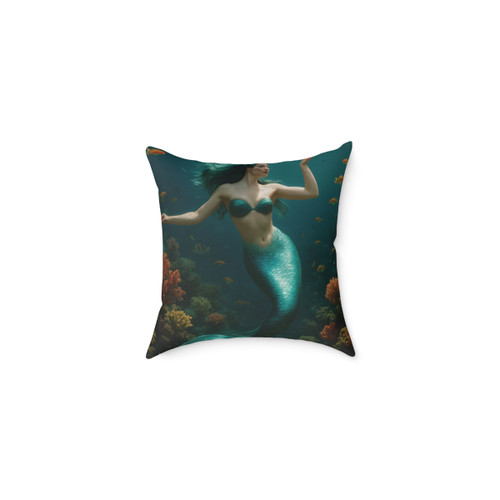 Mystical Ocean Dance - Square Poly Canvas Pillow