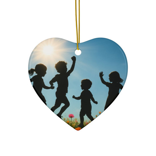 Chasing Sunbeams - Ceramic Ornaments, 2-Side Print, (1pc, 3pcs, 5pcs, 10pcs)