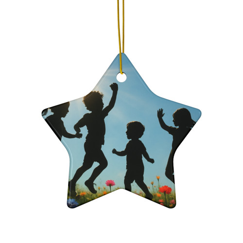 Chasing Sunbeams - Ceramic Ornament, 4 Shapes