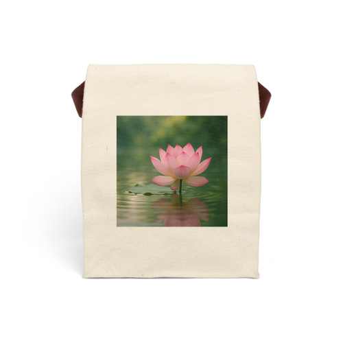 Tranquil Lotus - Canvas Lunch Bag With Strap Tranquil Lotus - Canvas Lunch Bag With Strap