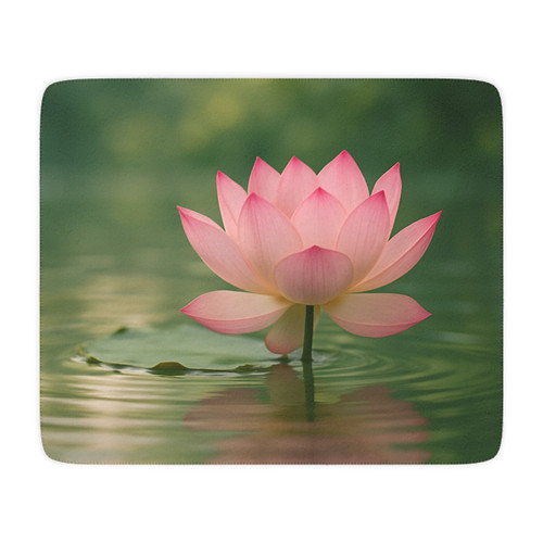 Tranquil Lotus - Tan Sherpa Blanket