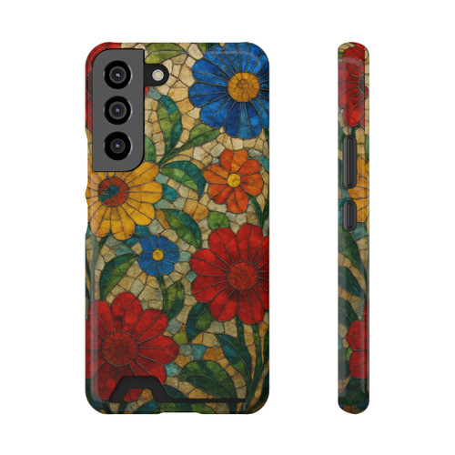 Nature's Mosaic Dance - Phone Case With Card Holder
