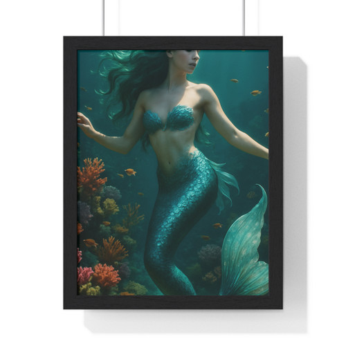 Mystical Ocean Dance - Vertical Framed Poster