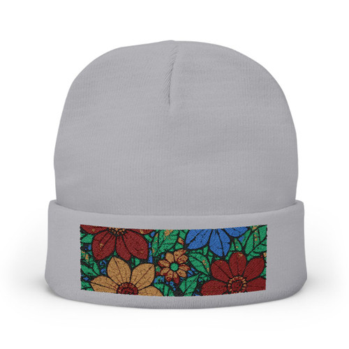 Nature's Mosaic Dance - Knit Beanie (Embroidery)