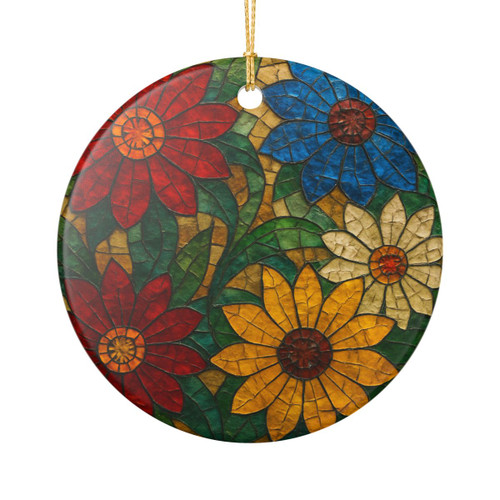 Nature's Mosaic Dance - Ceramic Decoration Ornament, (1pc)