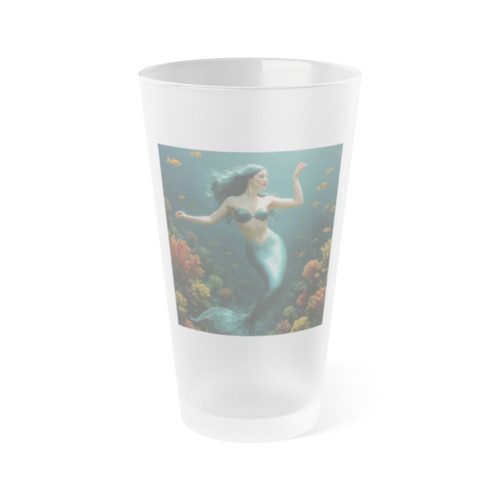 Mystical Ocean Dance - Frosted Pint Glass, 16oz