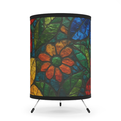 Nature's Mosaic Dance - Tripod Lamp with High-Res Printed Shade, US\CA plug