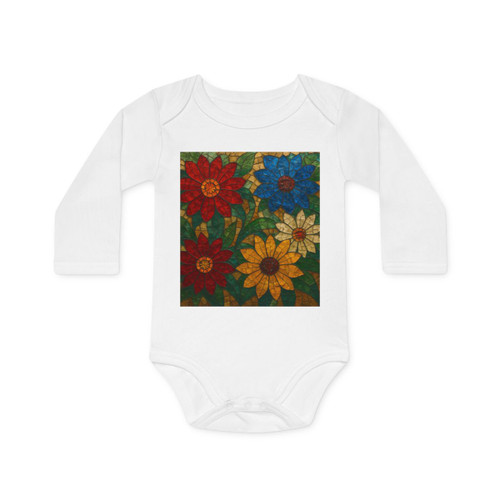 Nature's Mosaic Dance - Baby Long-Sleeve Organic Bodysuit