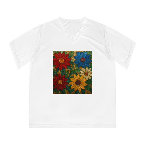 Nature's Mosaic Dance - Women's Performance V-Neck T-Shirt
