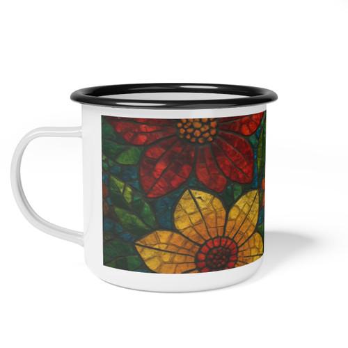 Nature's Mosaic Dance - Enamel Camp Cup