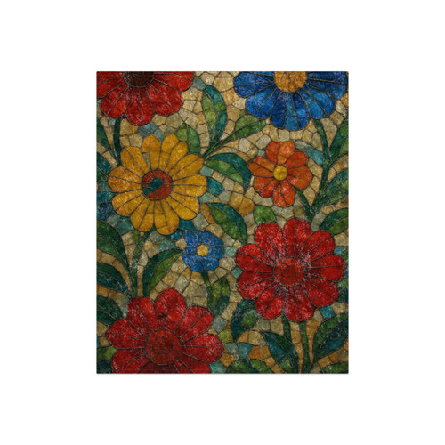 Nature's Mosaic Dance - Crushed Velvet Blanket