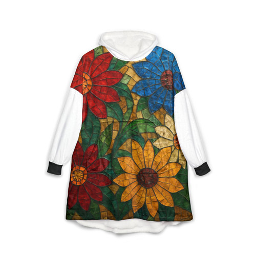 Nature's Mosaic Dance - Unisex Hooded Blanket