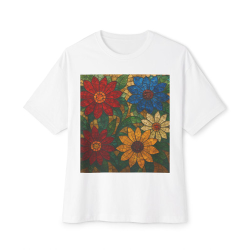 Nature's Mosaic Dance - Unisex Oversized Boxy Tee