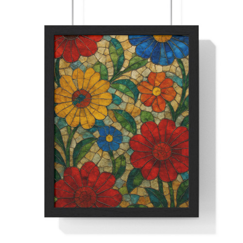 Nature's Mosaic Dance - Vertical Framed Poster