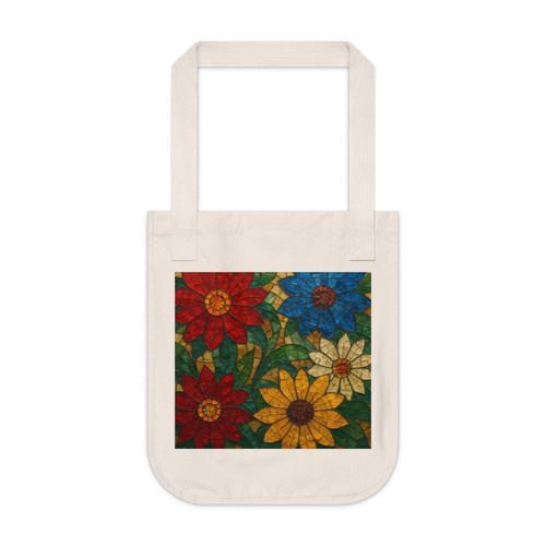 Nature's Mosaic Dance - Organic Canvas Tote Bag Nature's Mosaic Dance - Organic Canvas Tote Bag