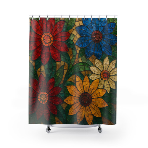 Nature's Mosaic Dance - Shower Curtains