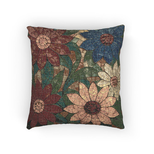 Nature's Mosaic Dance - Woven Pillow